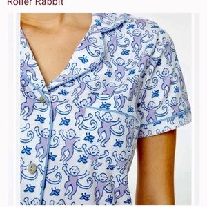Roller Rabbit Lavender Monkeys Polo Pajamas Shorts Set